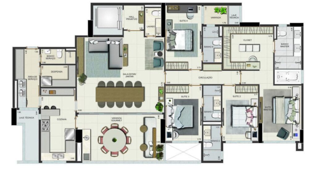 222m²